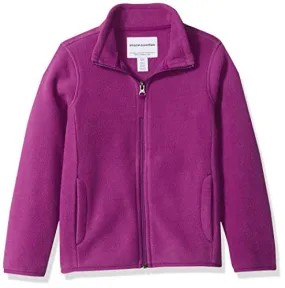 Amazon Essentials Girl's Full-Zip Polar Fleece Jacket, Plum Purple, Large