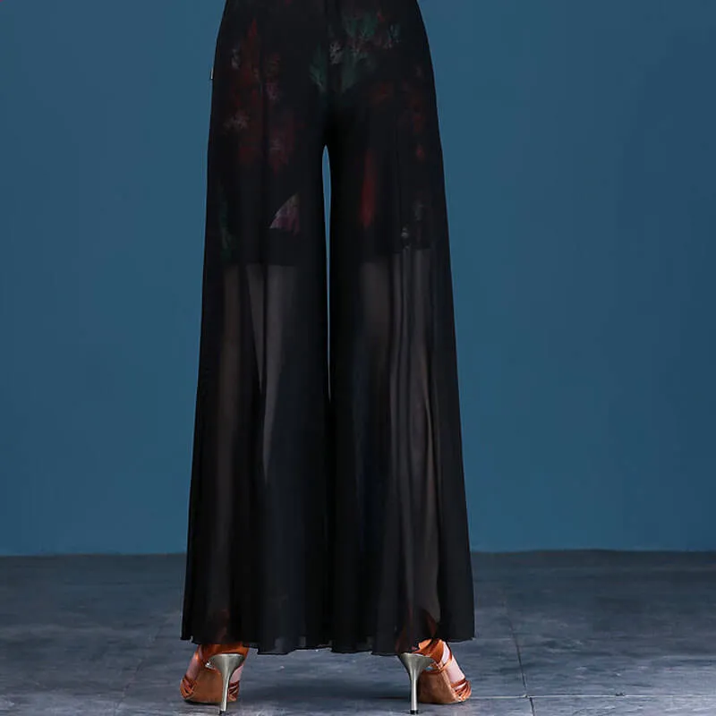 Bell Bottoms Floral Print  Latin/Ballroom Pants