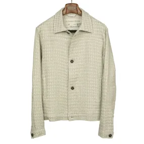 Boss jacket in ecru linen jacquard