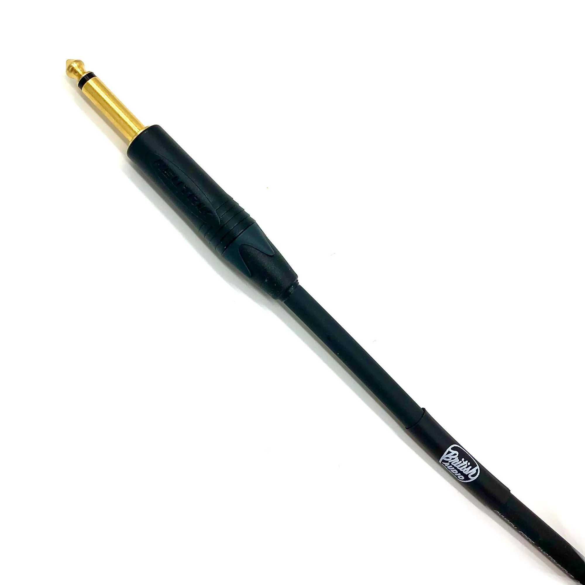 British Audio Pro Performance Silent Instrument Cable - Right Angle Silent to Straight (Black Jacket)