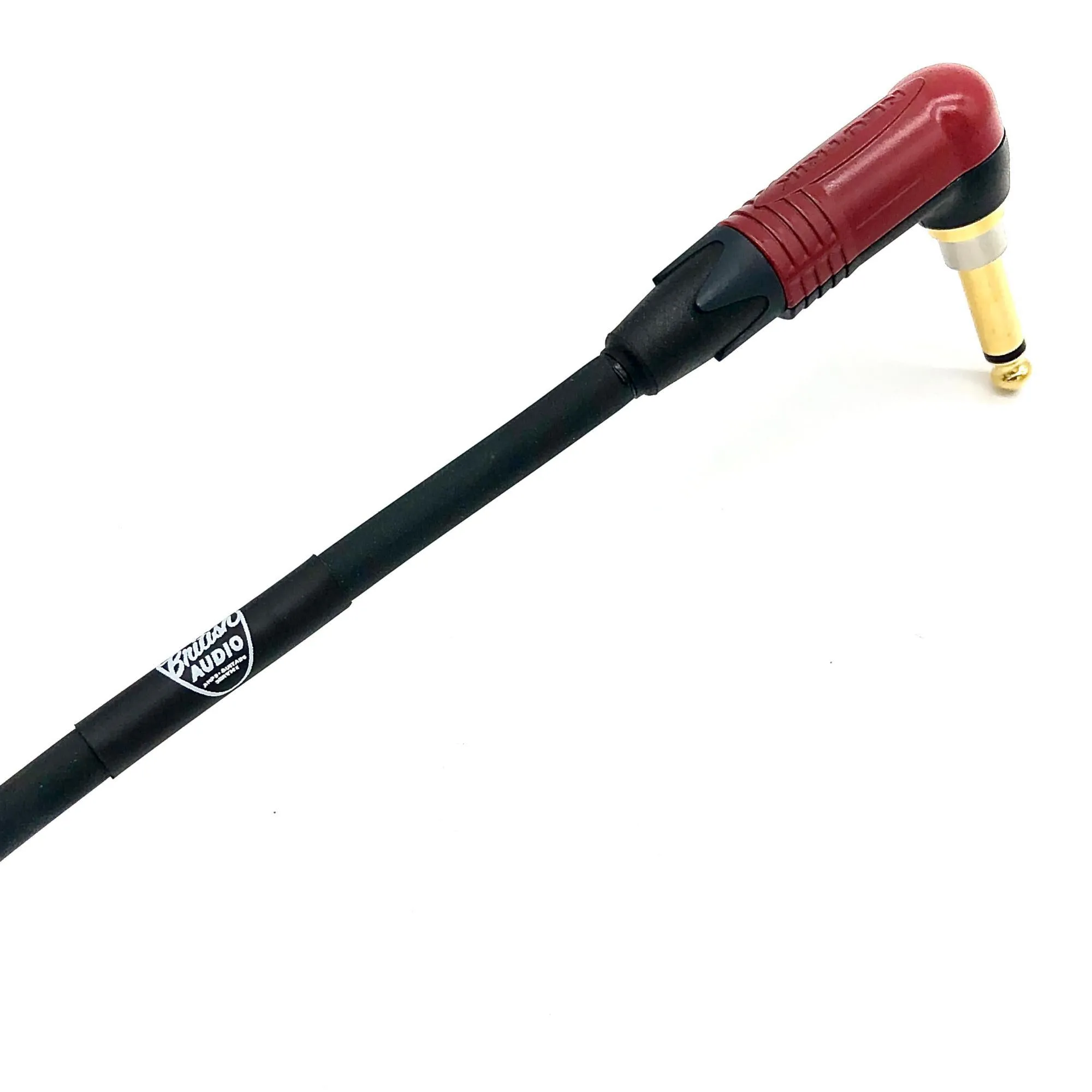 British Audio Pro Performance Silent Instrument Cable - Right Angle Silent to Straight (Black Jacket)