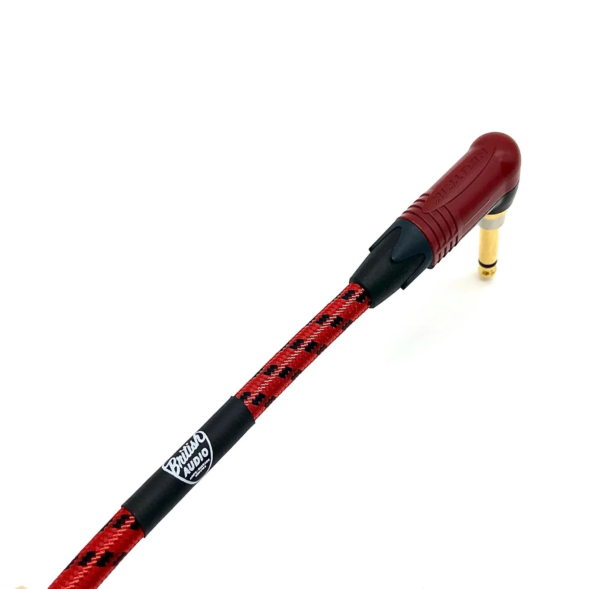 British Audio Pro Performance Silent Instrument Cable - Right Angle Silent to Straight  Braid