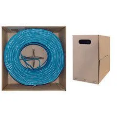 Bulk Dual Cat5e and Dual RG6 Quad Shield with Blue Outer Jacket, Spool, 500 foot
