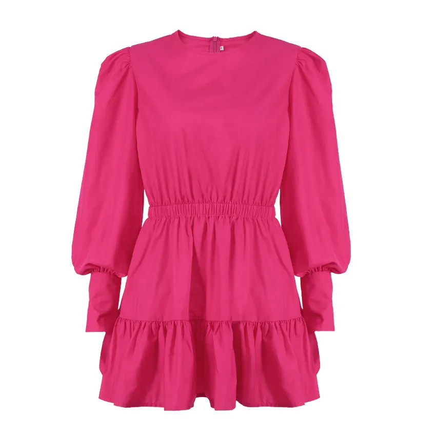 Classy Mid-Length Lantern High Waist French Dress