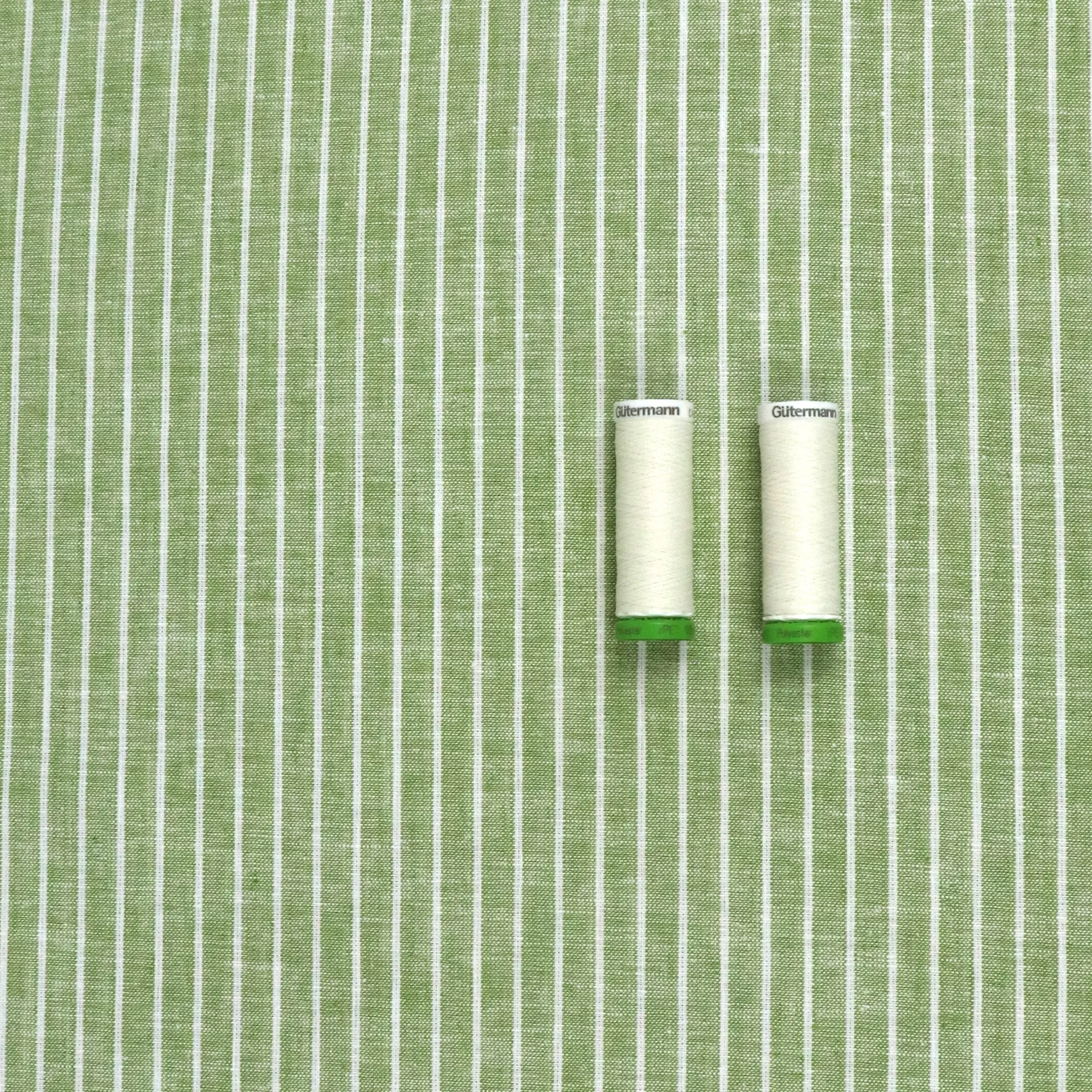 Cotton Linen - Marled Lime Green - Stripe
