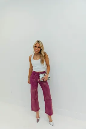 Dallas Metallic Jeans - Purple