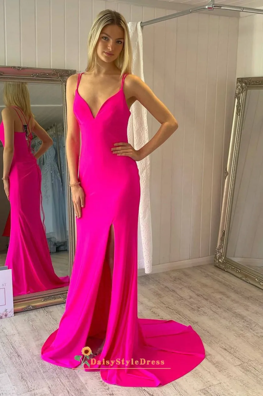 Fit and Flare Hot Pink Pageant Dress