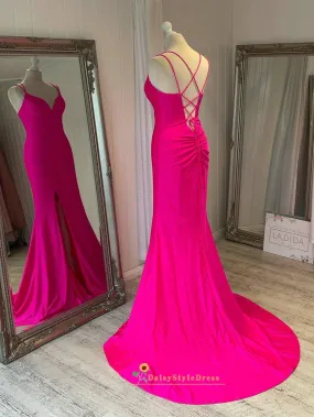 Fit and Flare Hot Pink Pageant Dress