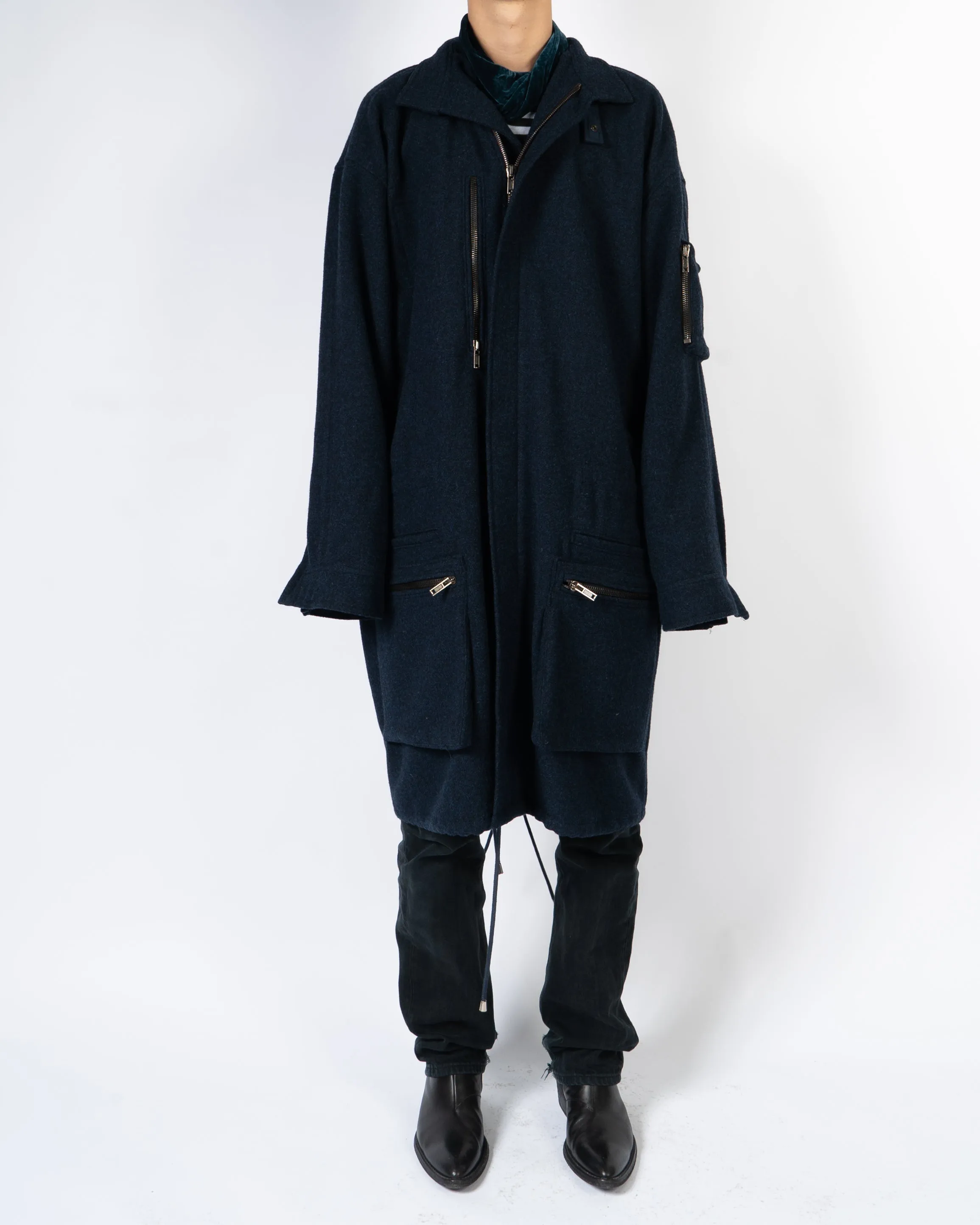 FW15 Blue Wool Overcoat