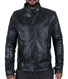 Leather Jackets Hub Mens Genuine Cowhide Leather Jacket (Black, Fencing Jacket) - 1501036