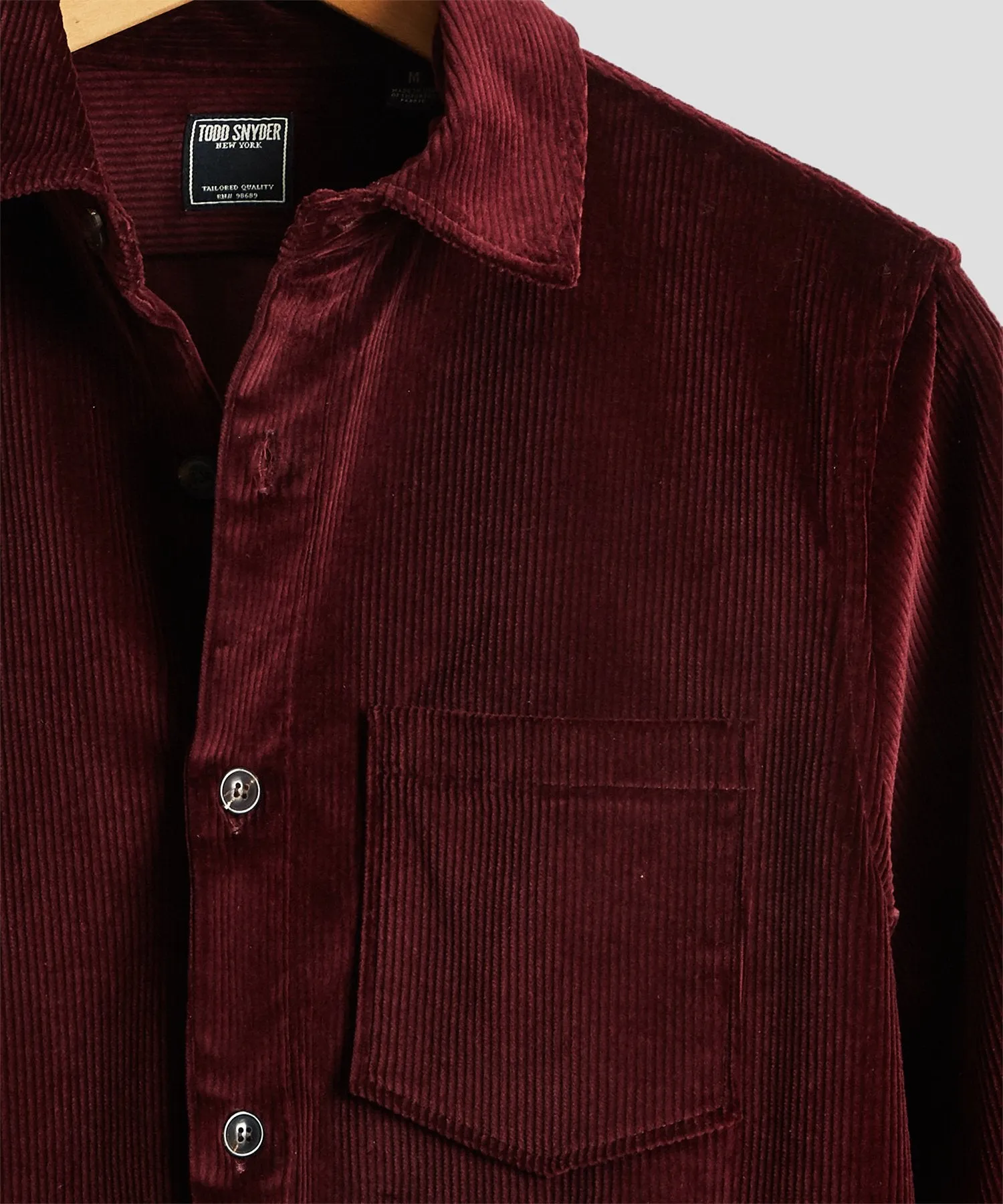 Made in New York Corduroy Shirt Jacket in Burgundy