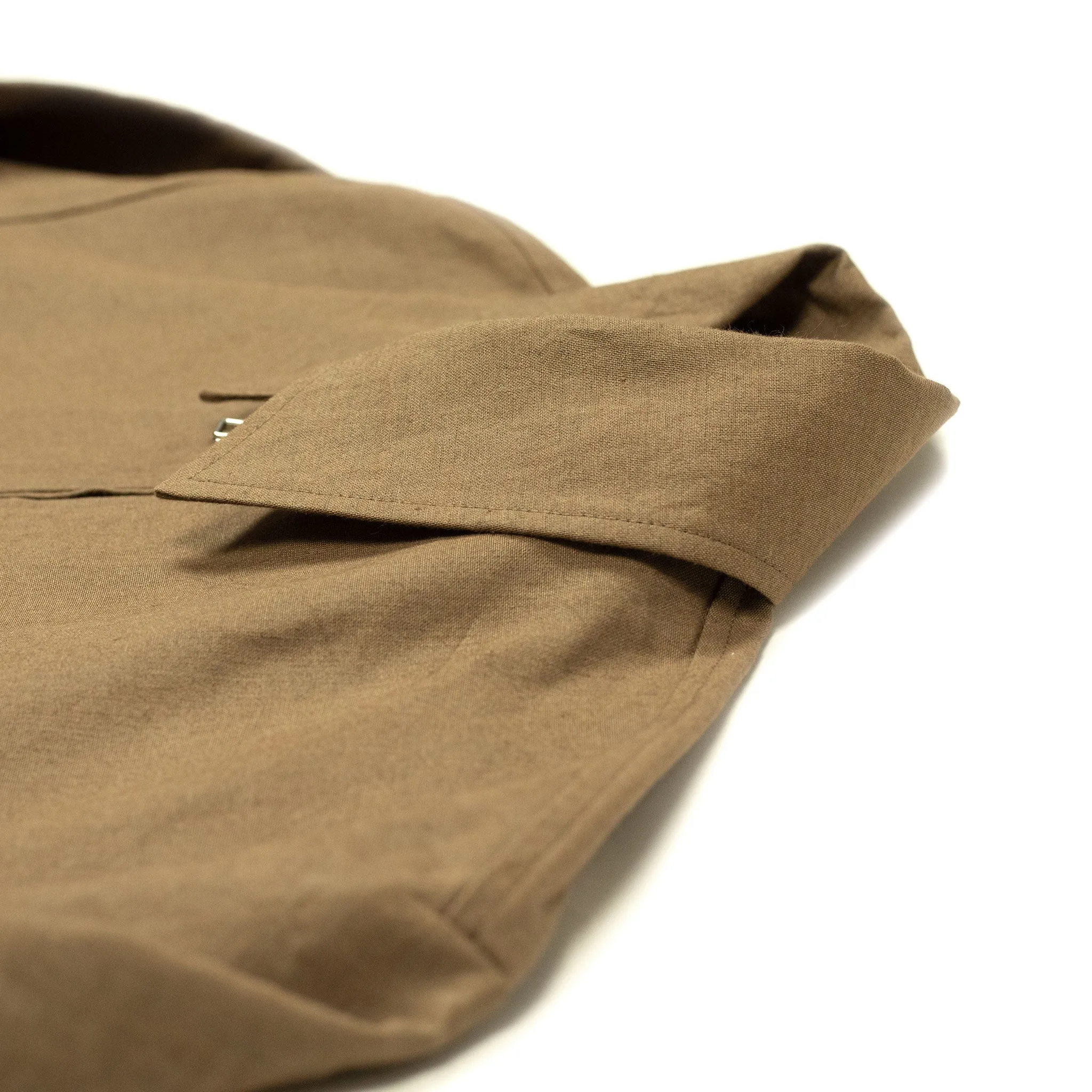 Mechanic blouson in tobacco brown paper and linen