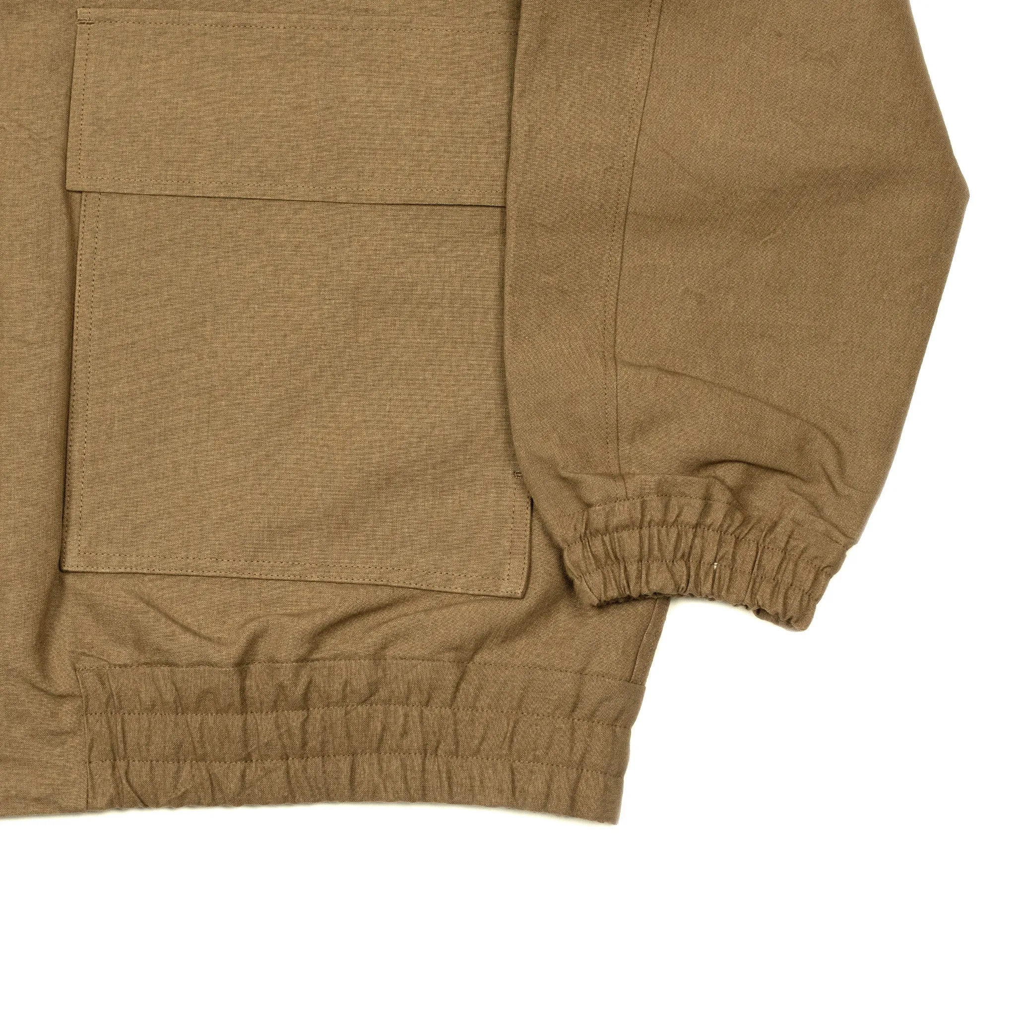 Mechanic blouson in tobacco brown paper and linen