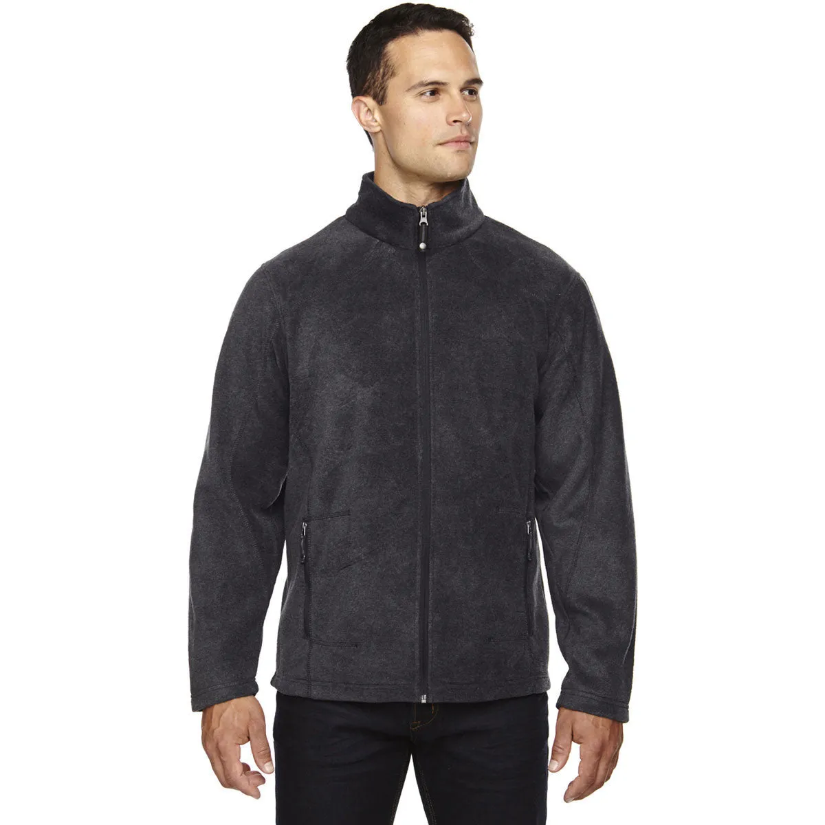 North End Men's Heather Charcoal Tall Voyage Fleece Jacket
