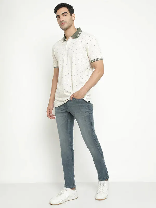 Octave Men Mid-Rise Coloured Light Fade Clean Look Stretchable Jeans