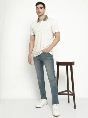 Octave Men Mid-Rise Coloured Light Fade Clean Look Stretchable Jeans