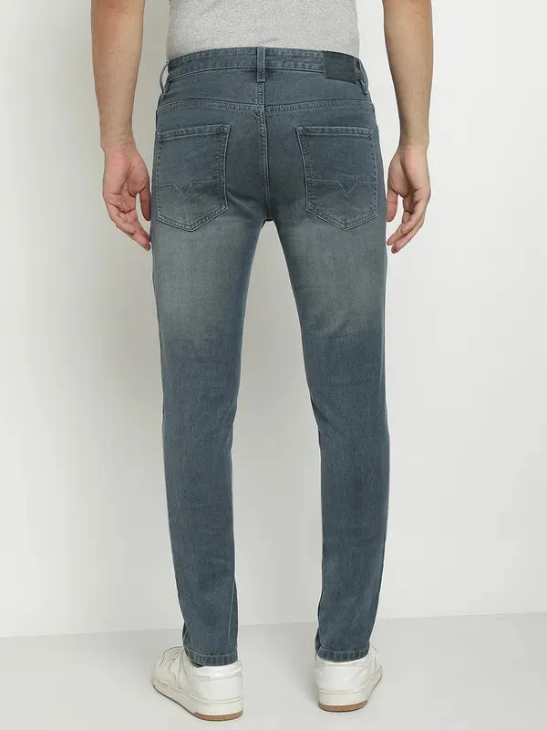 Octave Men Mid-Rise Coloured Light Fade Clean Look Stretchable Jeans
