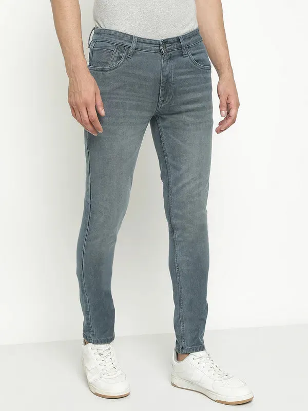 Octave Men Mid-Rise Coloured Light Fade Clean Look Stretchable Jeans