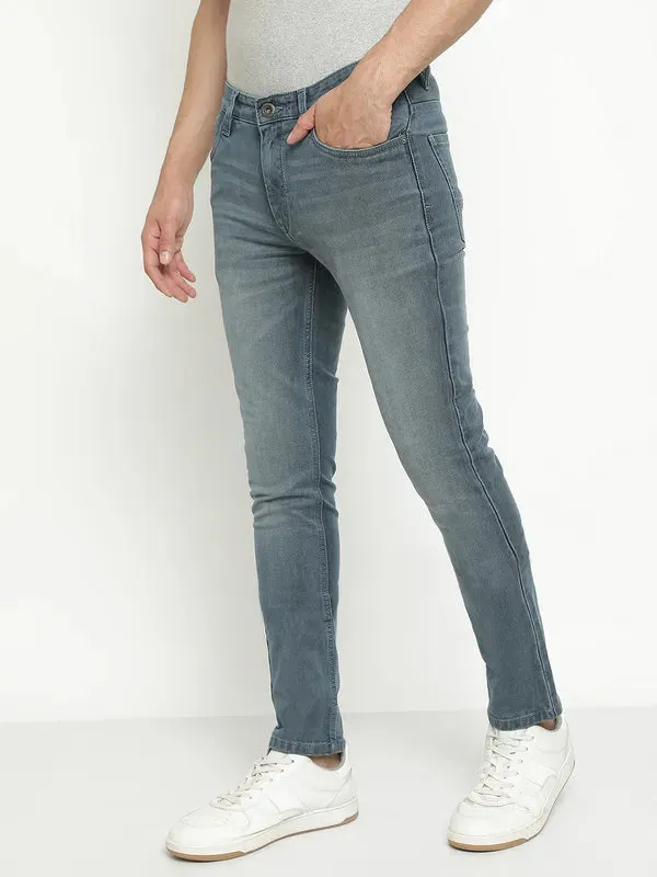 Octave Men Mid-Rise Coloured Light Fade Clean Look Stretchable Jeans