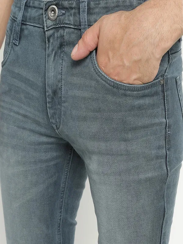 Octave Men Mid-Rise Coloured Light Fade Clean Look Stretchable Jeans