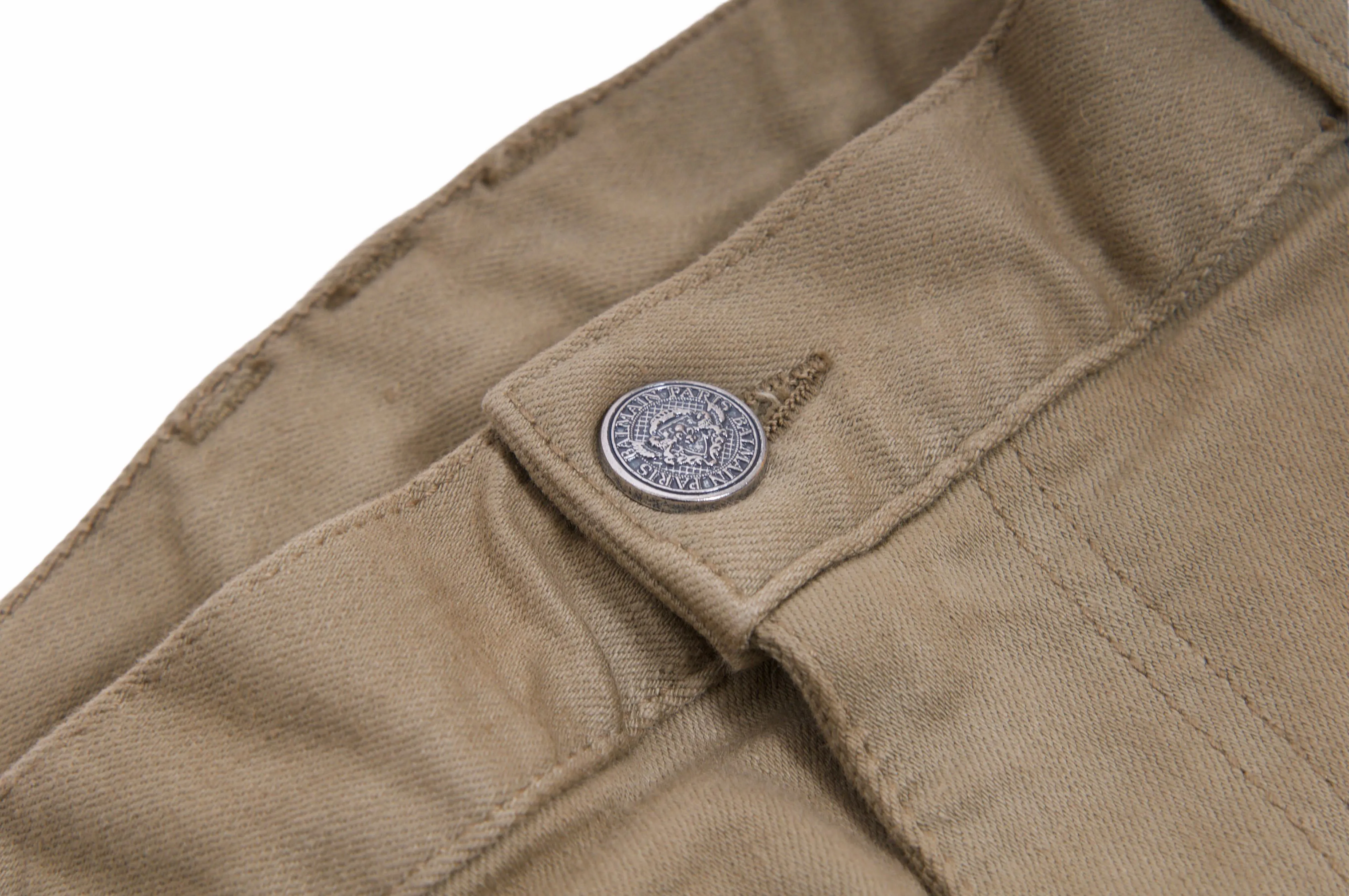 Olive Tan Slim Denim Jeans