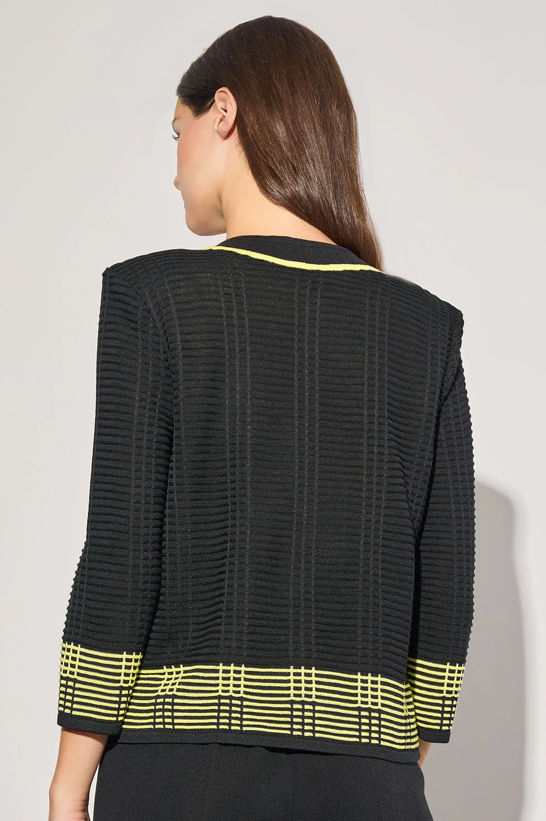 Ottoman Knit Two-Tone Jacket