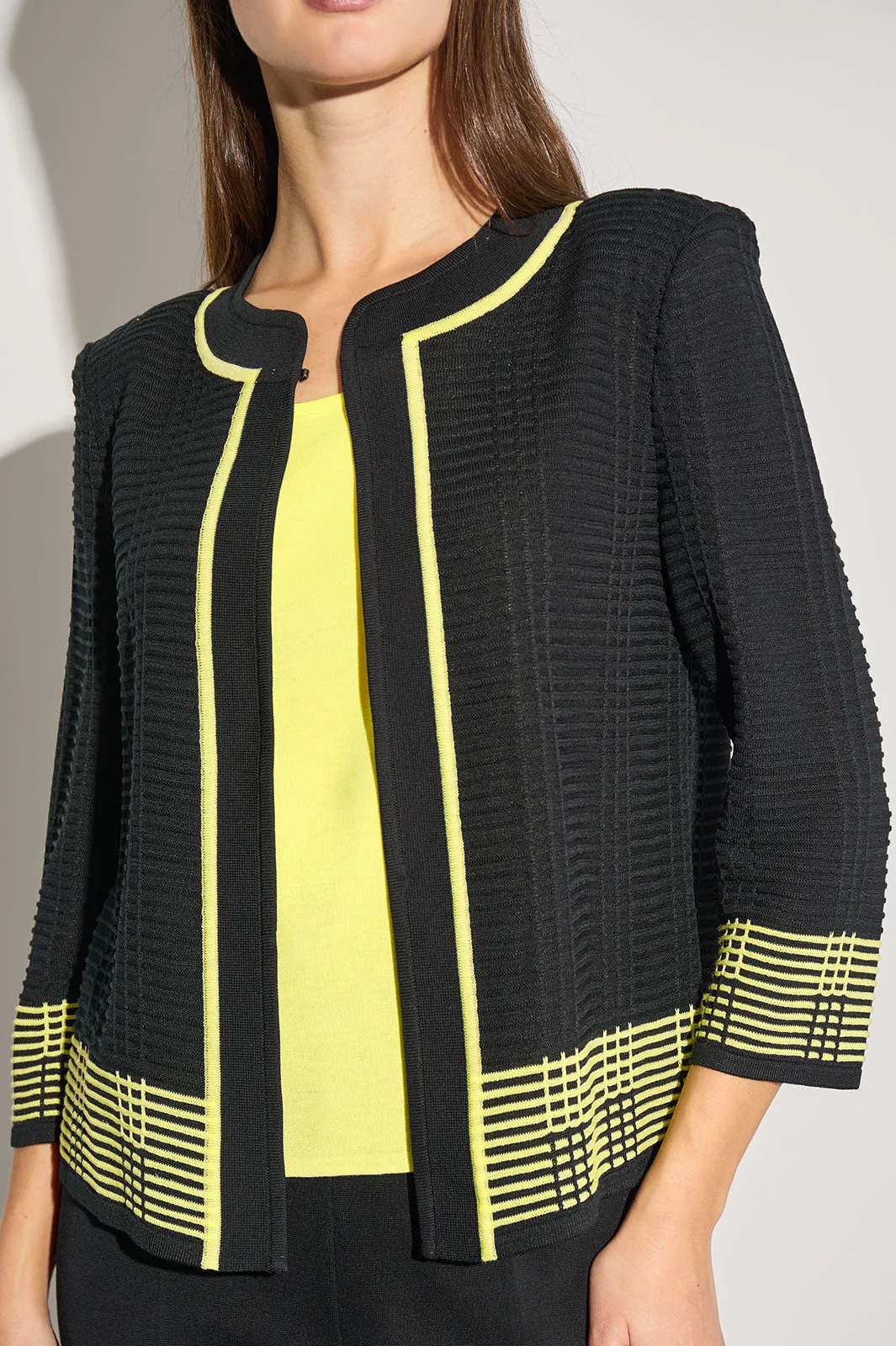 Ottoman Knit Two-Tone Jacket