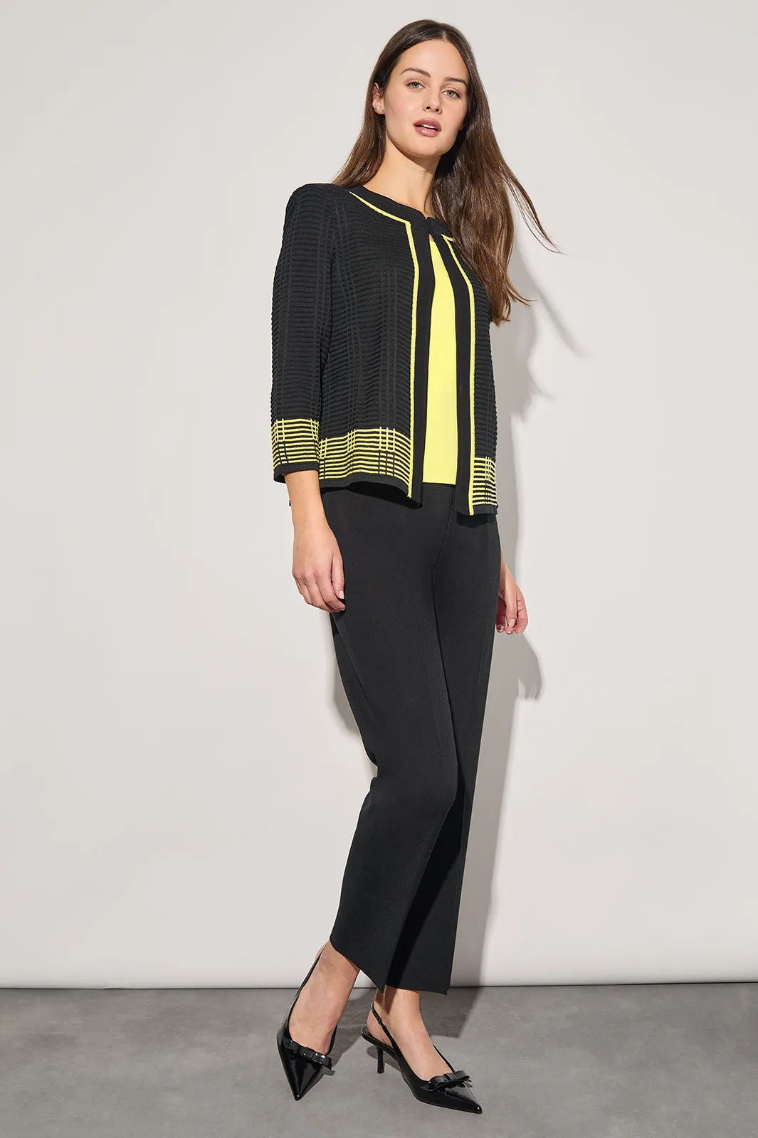 Ottoman Knit Two-Tone Jacket