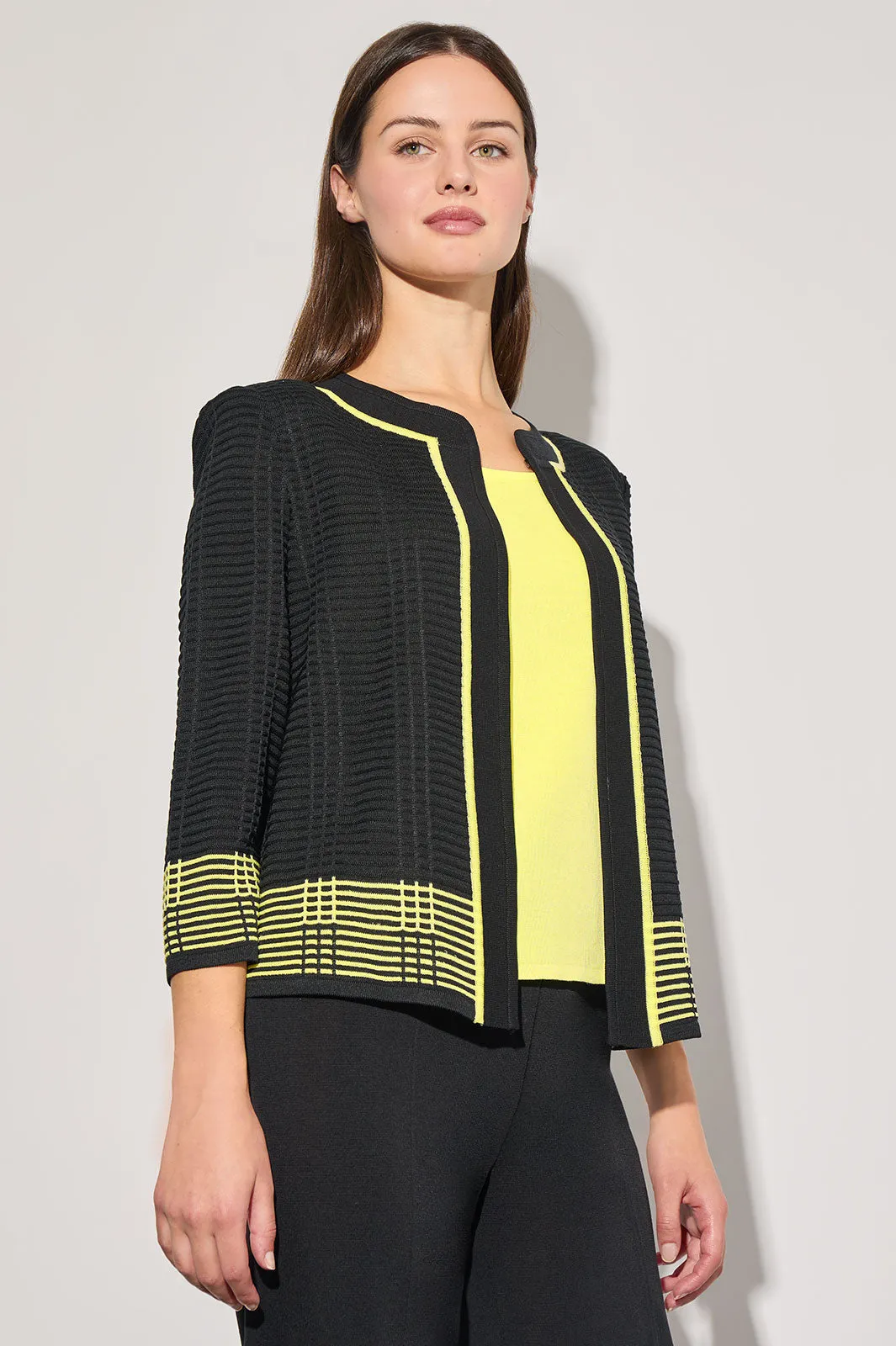 Ottoman Knit Two-Tone Jacket