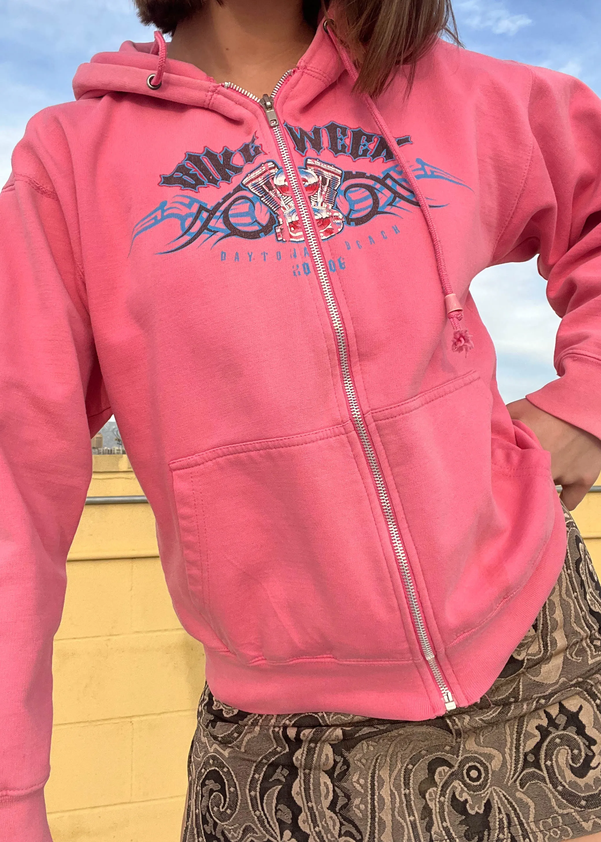 Pink Bike Week Zip Hoodie (S)