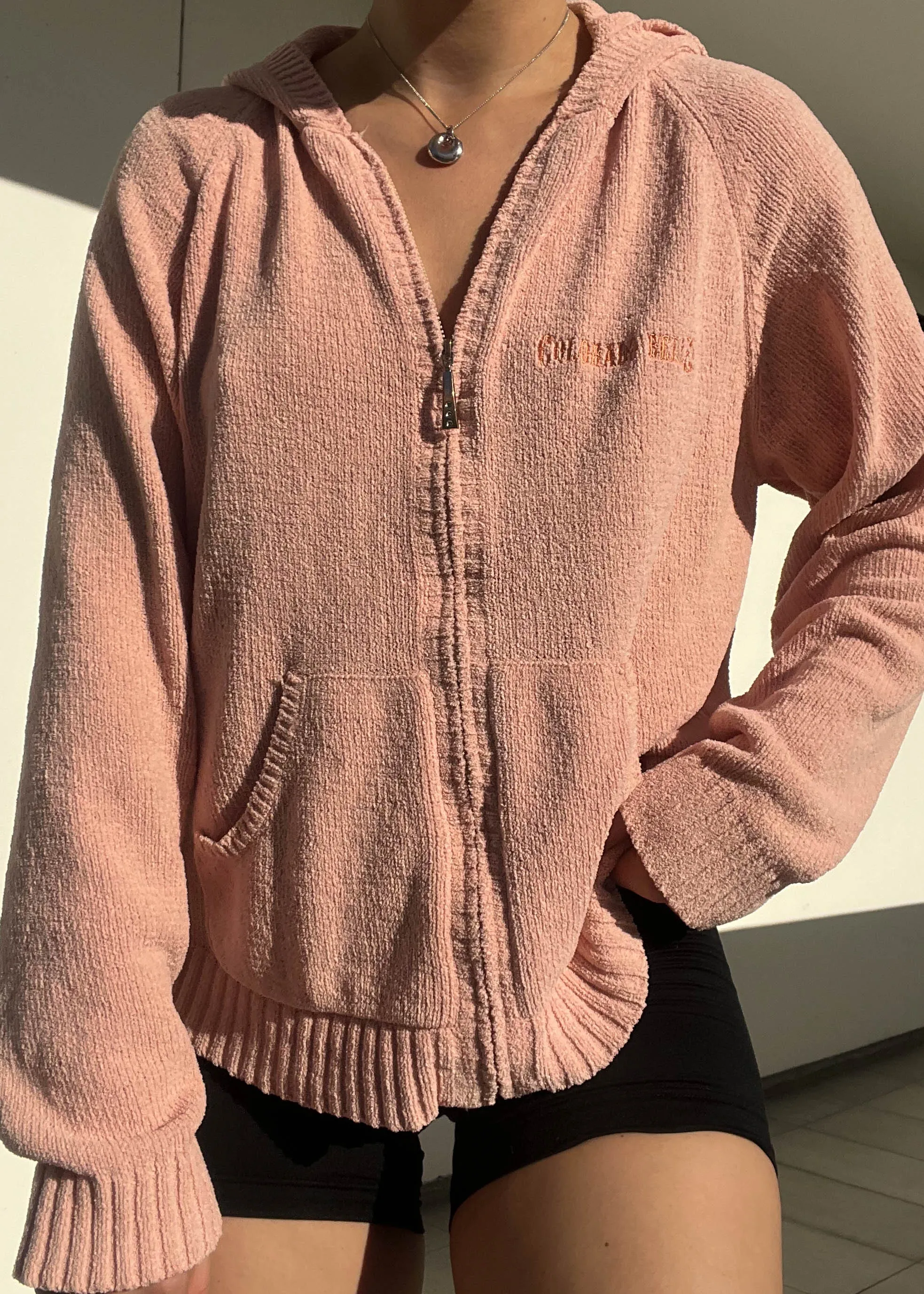 Plush Peach Hoodie Jacket (XL)