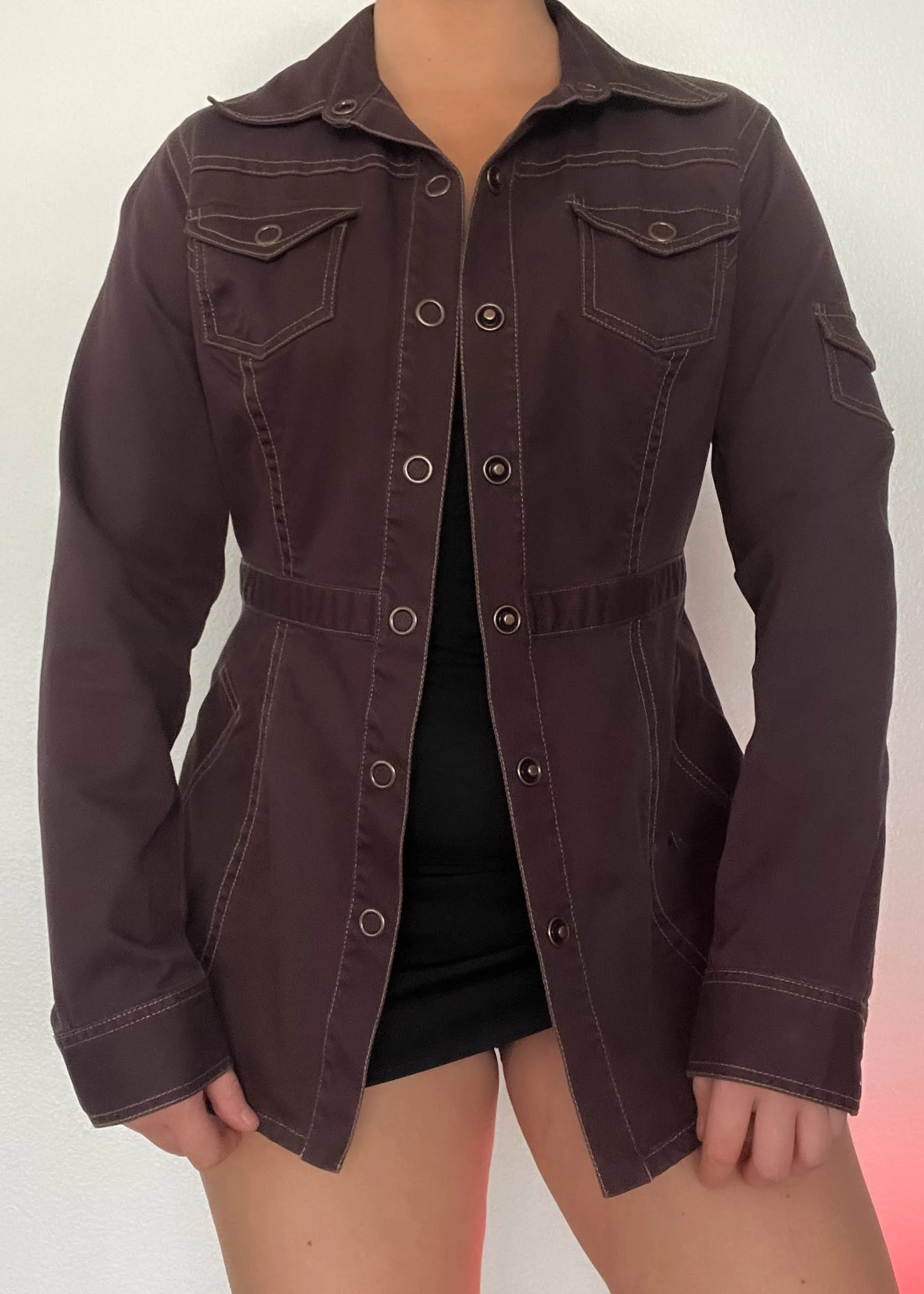 Romina Brown Snap-Up Jacket (M)