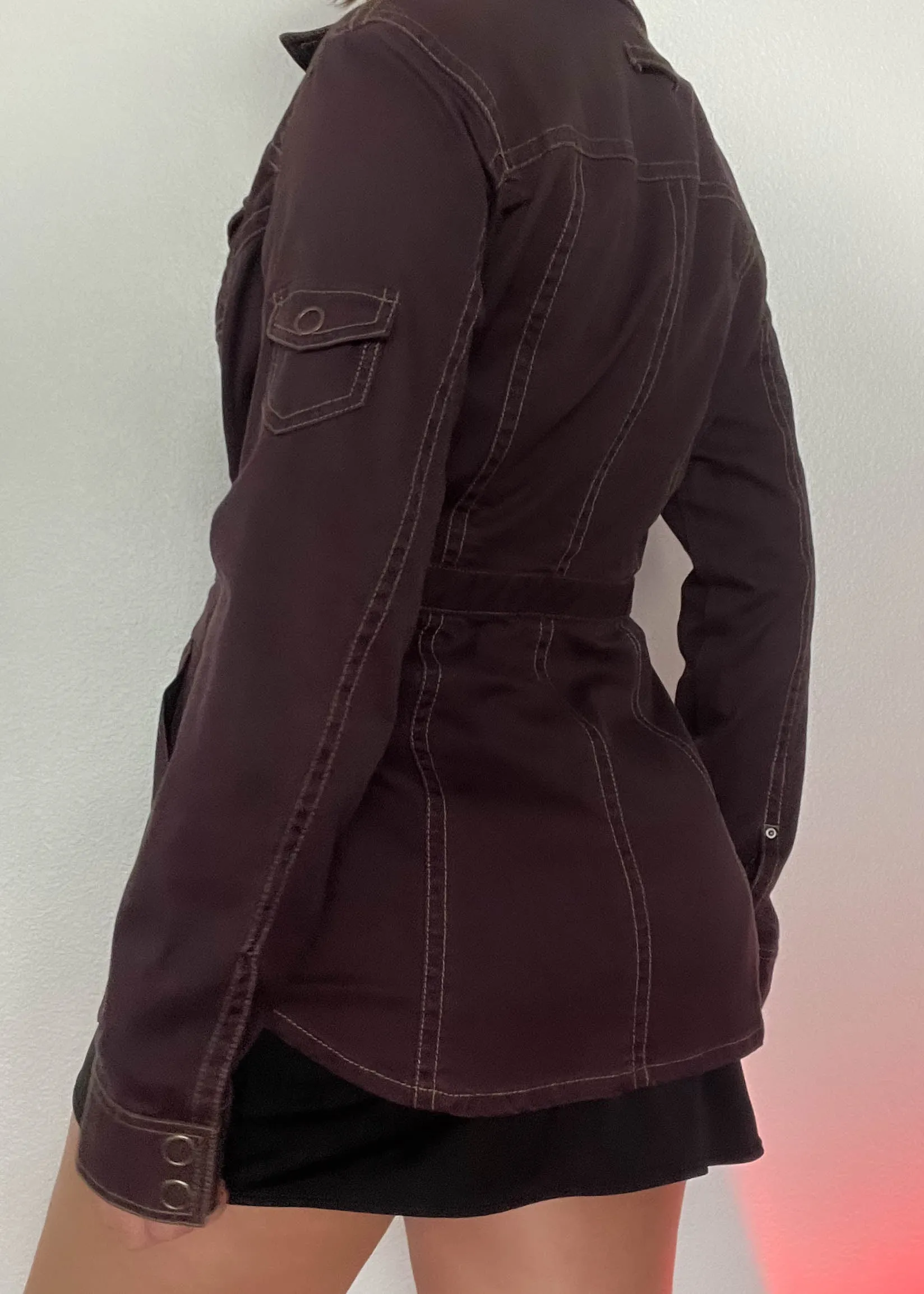Romina Brown Snap-Up Jacket (M)