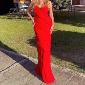 Ruby || Drop Wave Side Split Dress