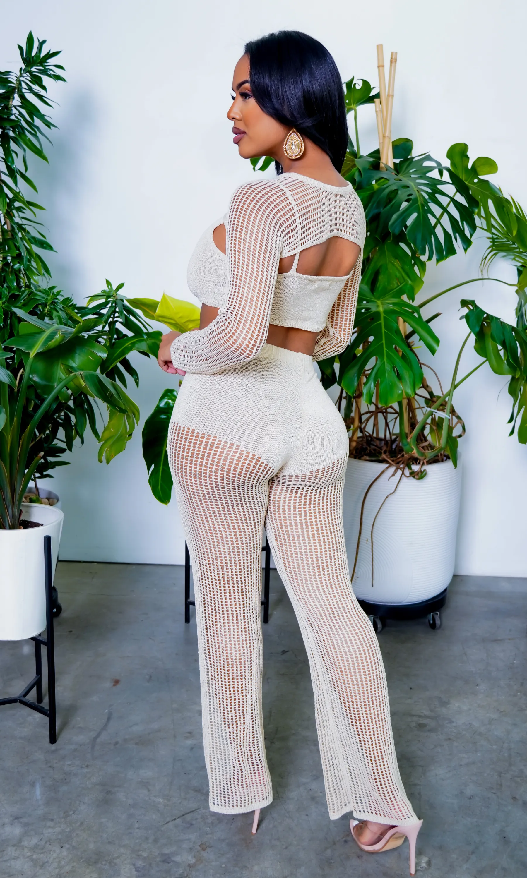 Seen I Crochet Pants- Nude FINAL SALE