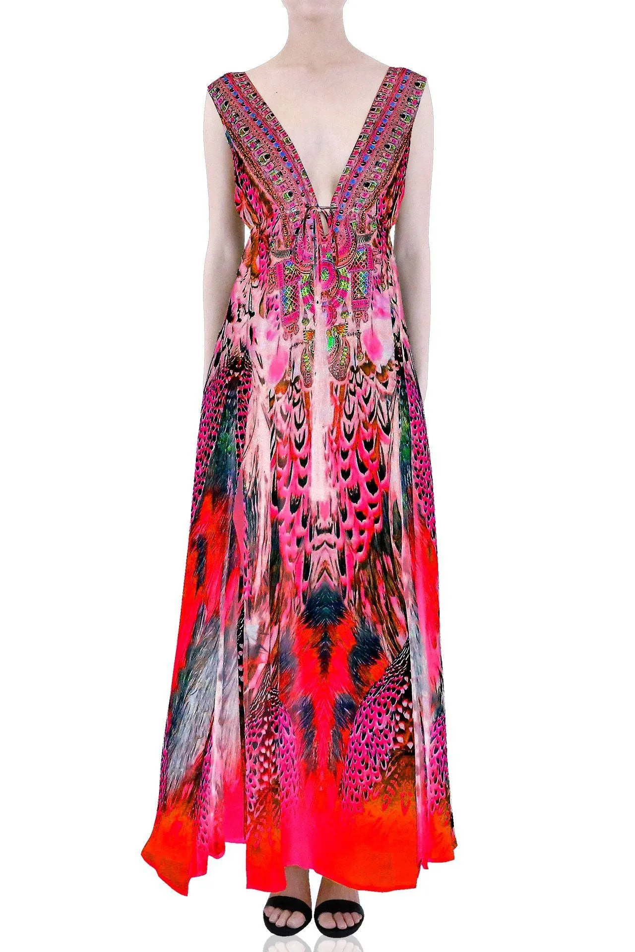 Sexy Pink Dress With High Slit