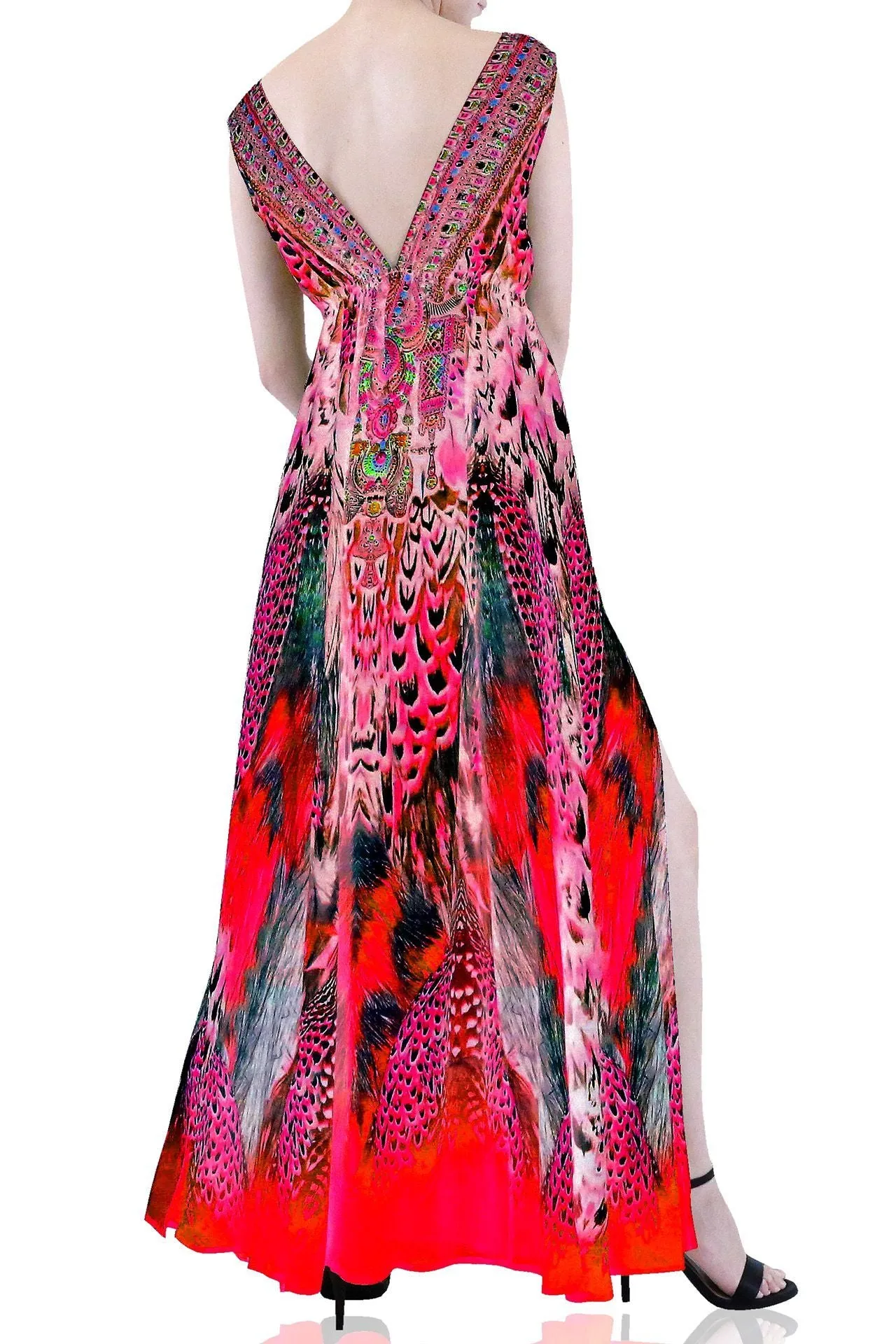 Sexy Pink Dress With High Slit