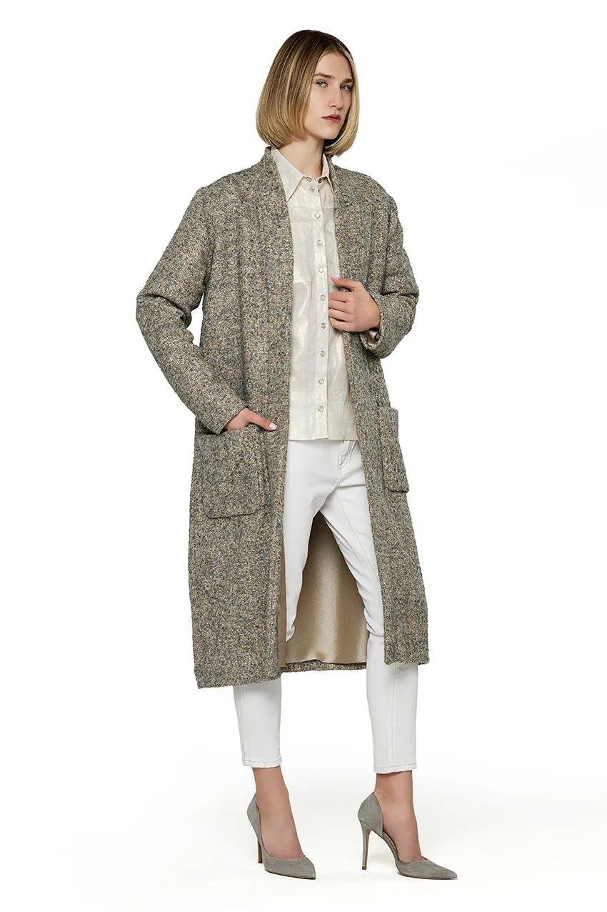 Shawl-Collar Wool Coat