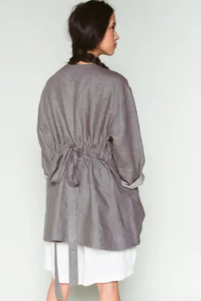 Shosh Grey Belted Linen Jacket