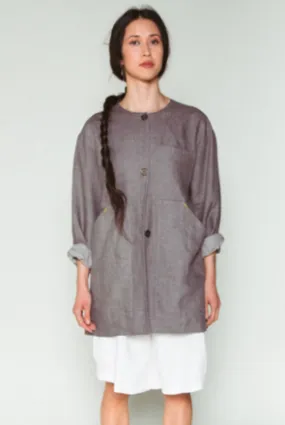 Shosh Grey Belted Linen Jacket