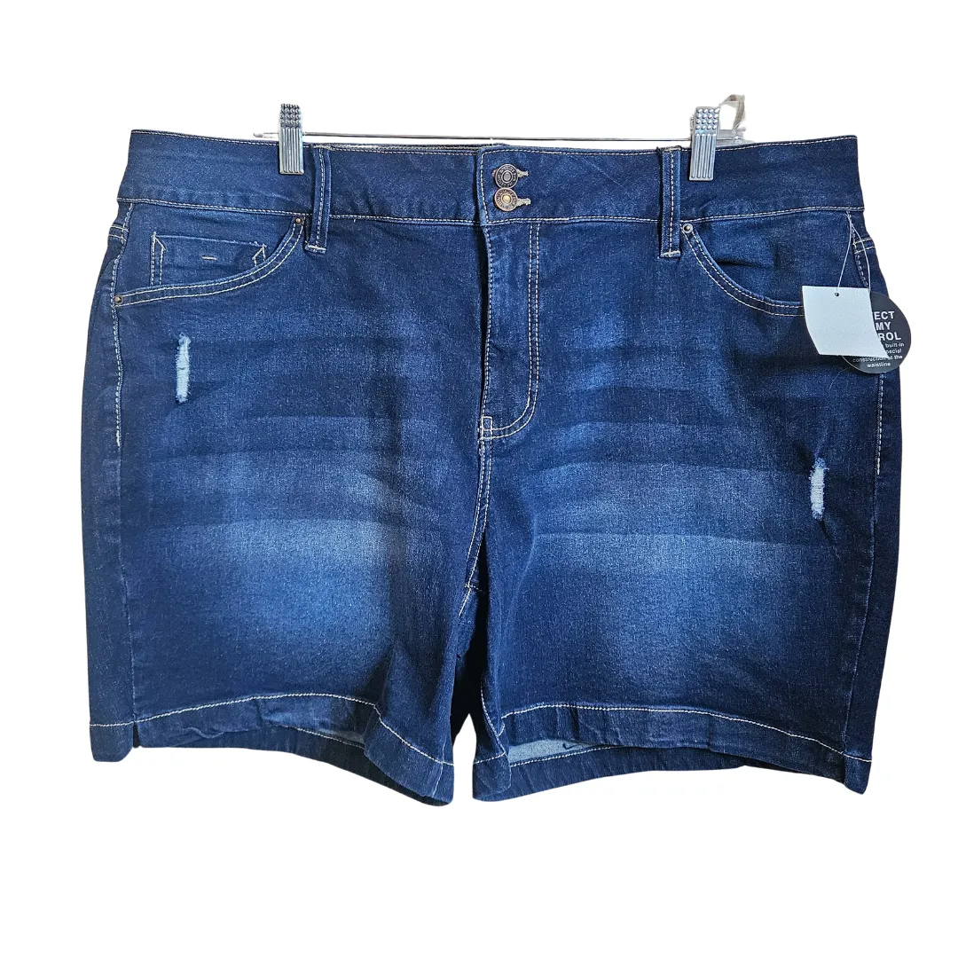 Side Slit Denim Shorts