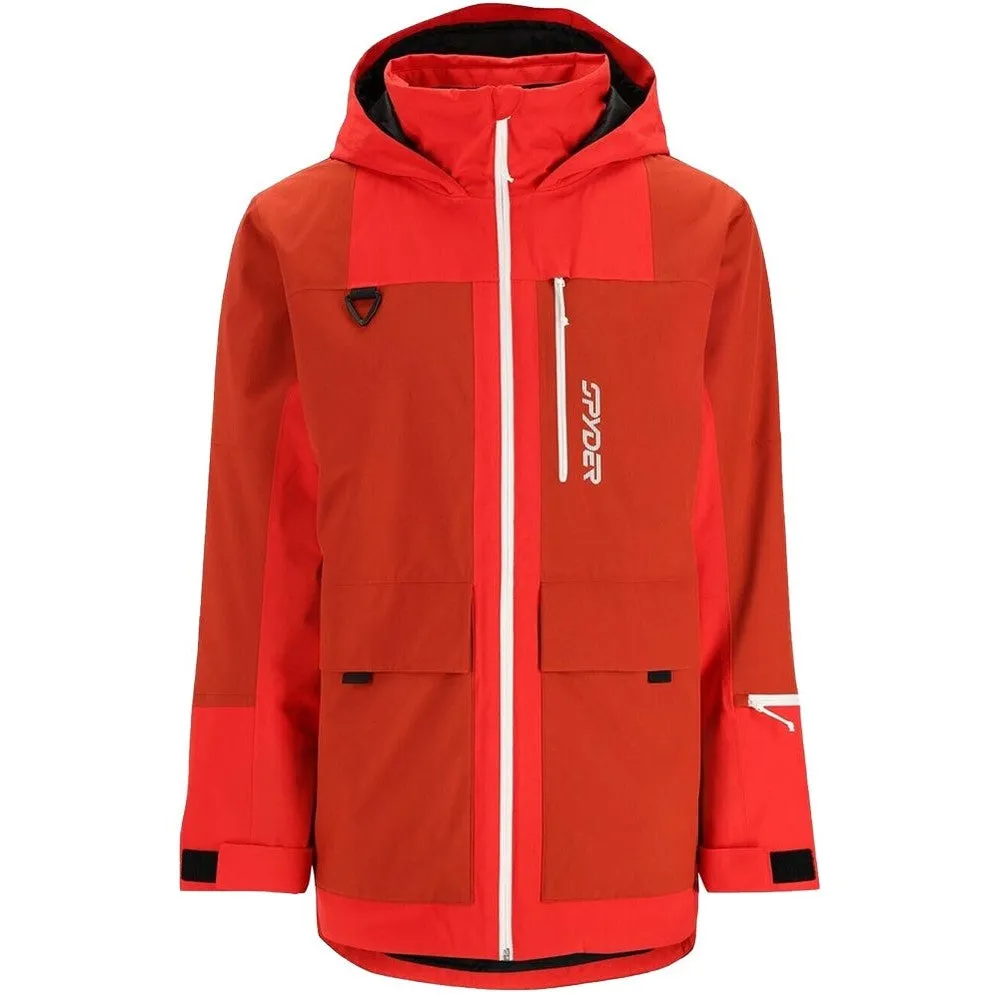 Spyder Mens Clothing Field Ski Jacket Red