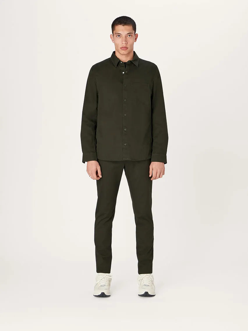The 24 Overshirt || Dark Khaki | Stretch Cotton