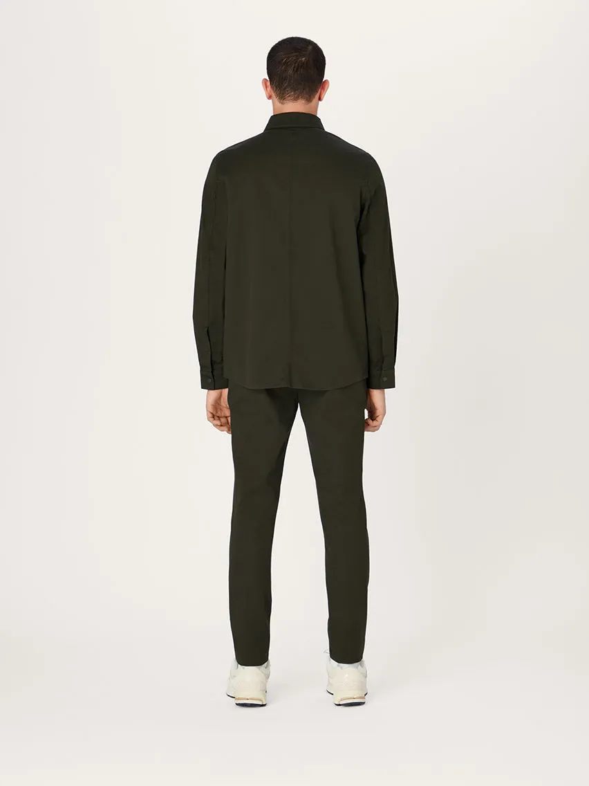 The 24 Overshirt || Dark Khaki | Stretch Cotton