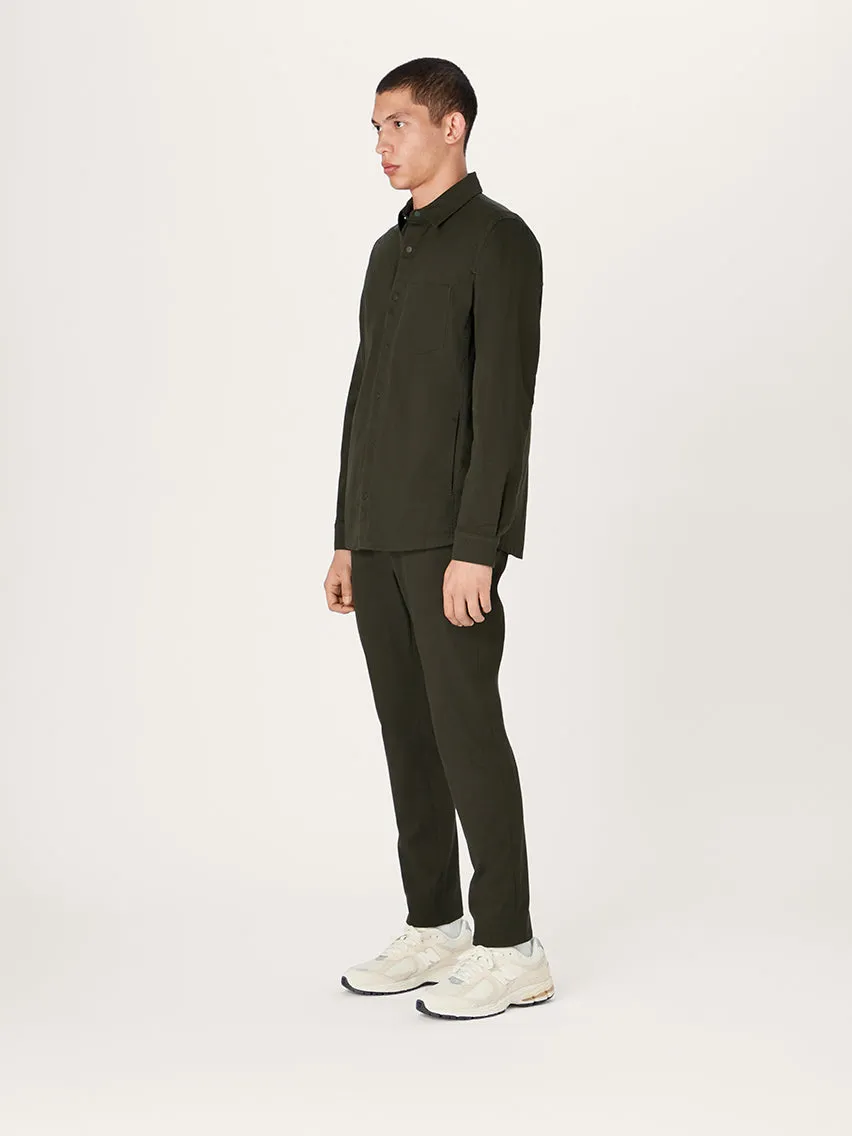 The 24 Overshirt || Dark Khaki | Stretch Cotton