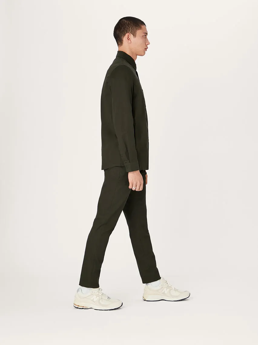 The 24 Overshirt || Dark Khaki | Stretch Cotton