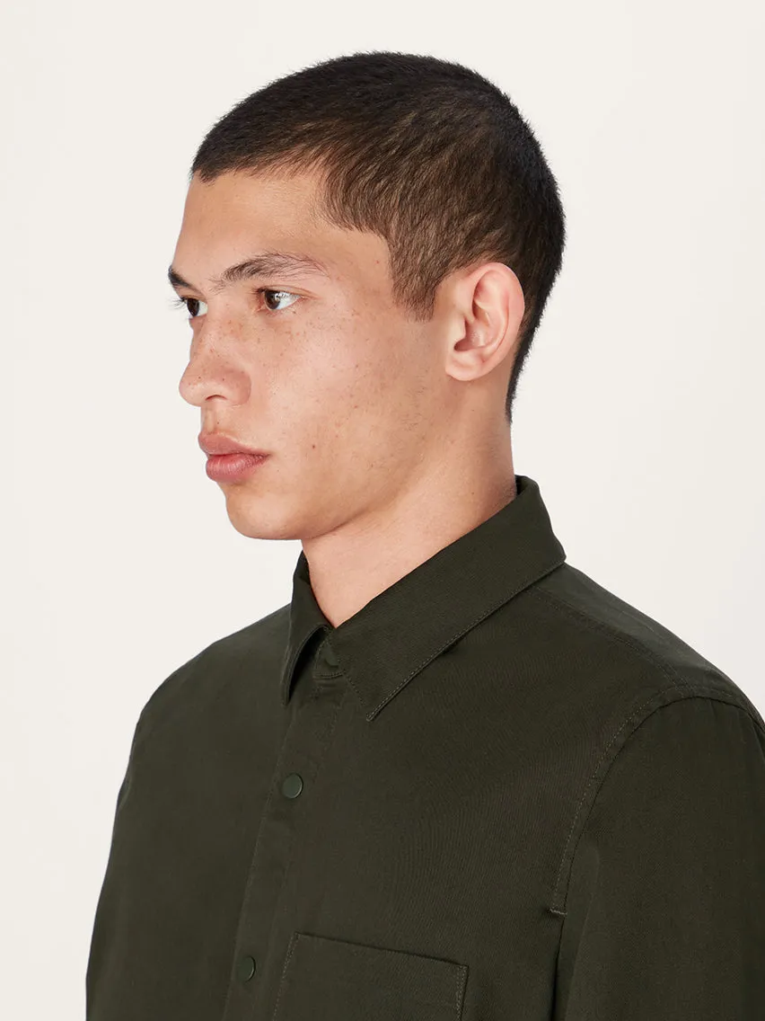 The 24 Overshirt || Dark Khaki | Stretch Cotton