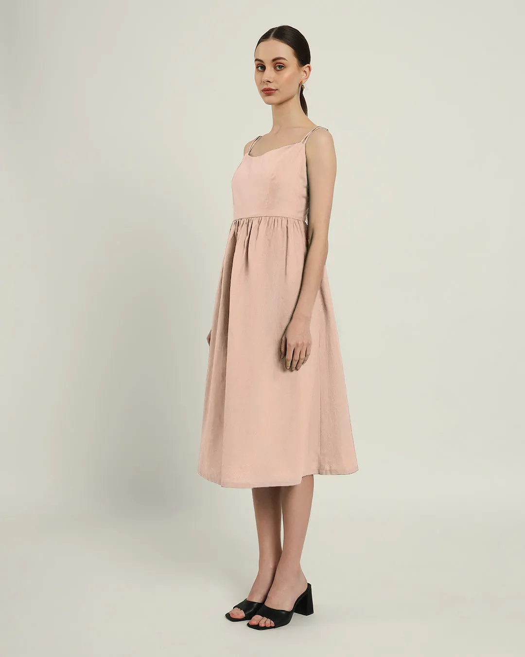 The Haiti Daisy Bisque Linen Dress