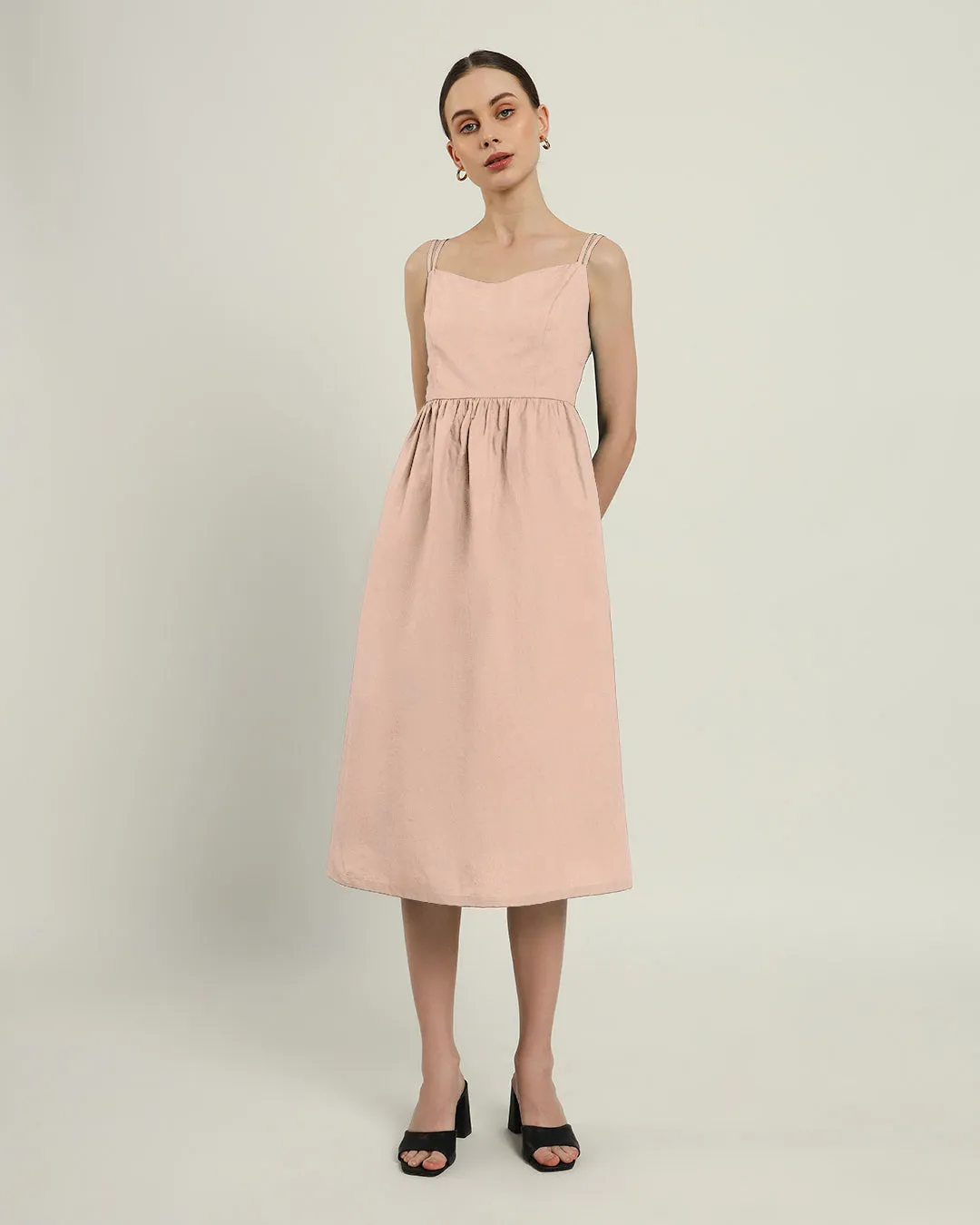 The Haiti Daisy Bisque Linen Dress