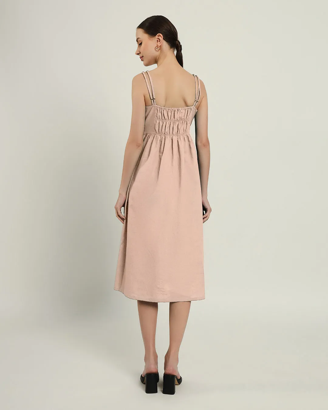 The Haiti Daisy Bisque Linen Dress